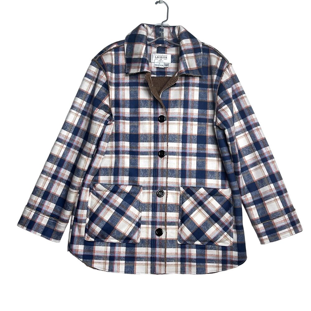 Laurier & Co Mid Length Barn Jacket Collar Ever Plaid Womens Medium